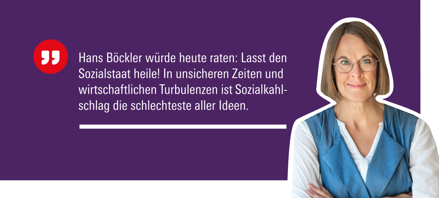 HANS 4/2025 Christina Schildmann darüber, was Hans Böckler heute sagen würde.