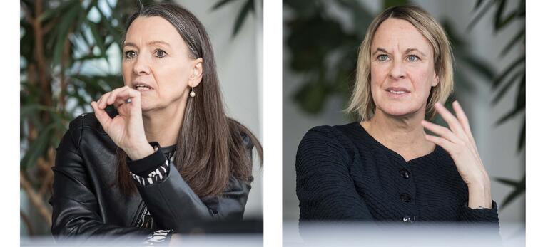  Claudia Bogedan, Geschäftsführerin der Hans-Böckler-Stiftung (l.) und Christina Schildmann, Leiterin d. Abteilung Forschungsförderung im Interview